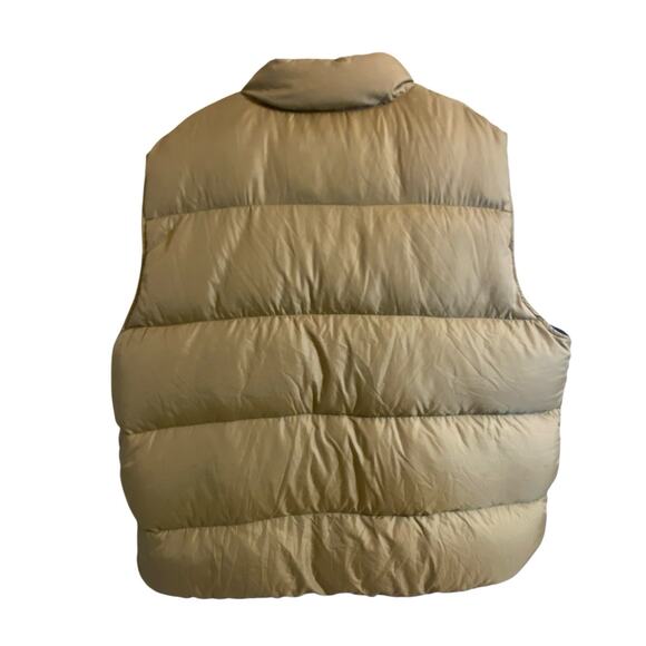 Vintage LL Bean Gold Tan Puffer Vest Snap Goose Down Men XXL Packable Gorpcore - Picture 2 of 16